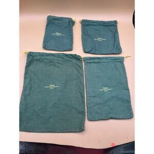 Lot of Shreve Crump & Low Co Anti Tarnish Drawstring Bags Green